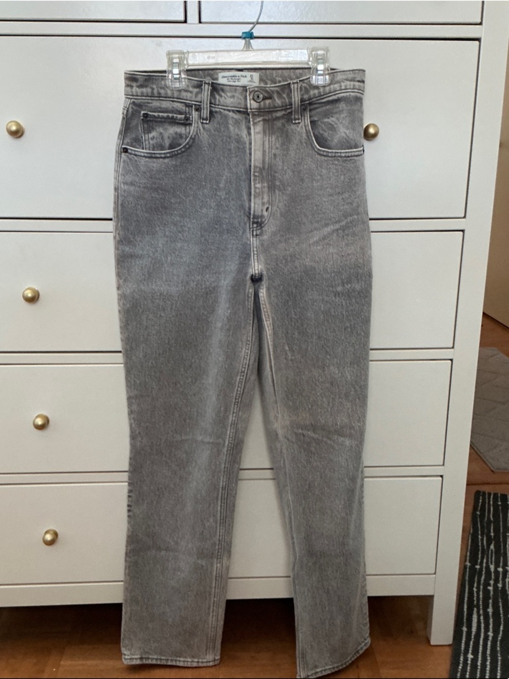Abercrombie & Fitch Gray Straight-Leg Jeans